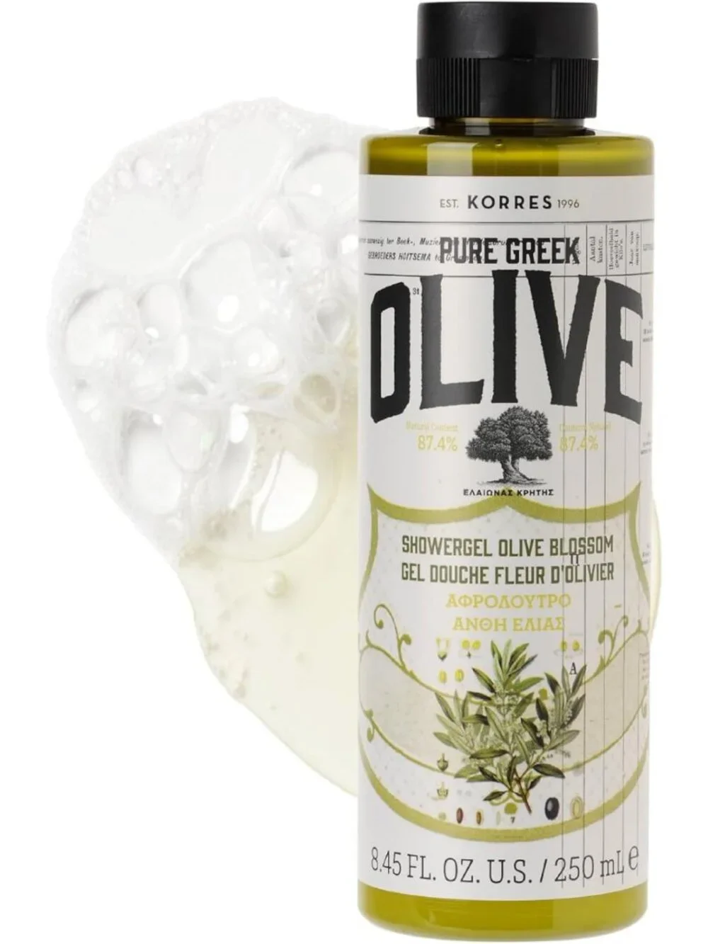 Moisturizing Olive Blossom Shower Gel with Aloe & Wheat Proteins, 8.45 Fl Oz